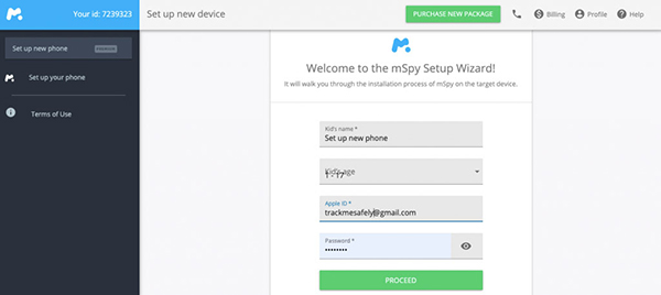 mSpy Setup